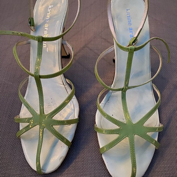 Karine Arabian Paris strappy pistachio Sandals 9/5 - Picture 2 of 9